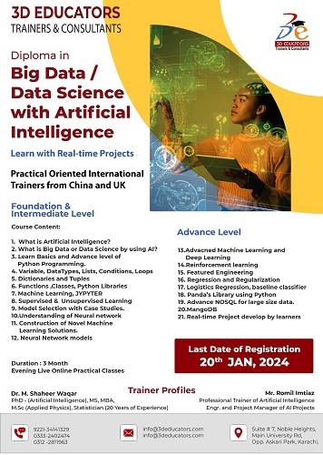  Diploma in Big Data / Data Science with AI -