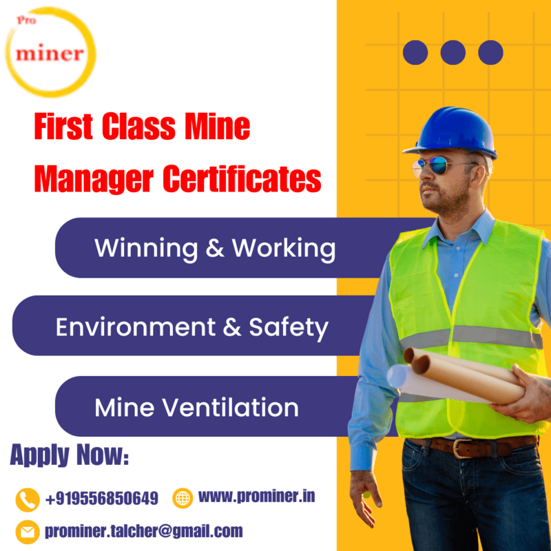  First Class Mines Manager Courses in Talcher, Odisha