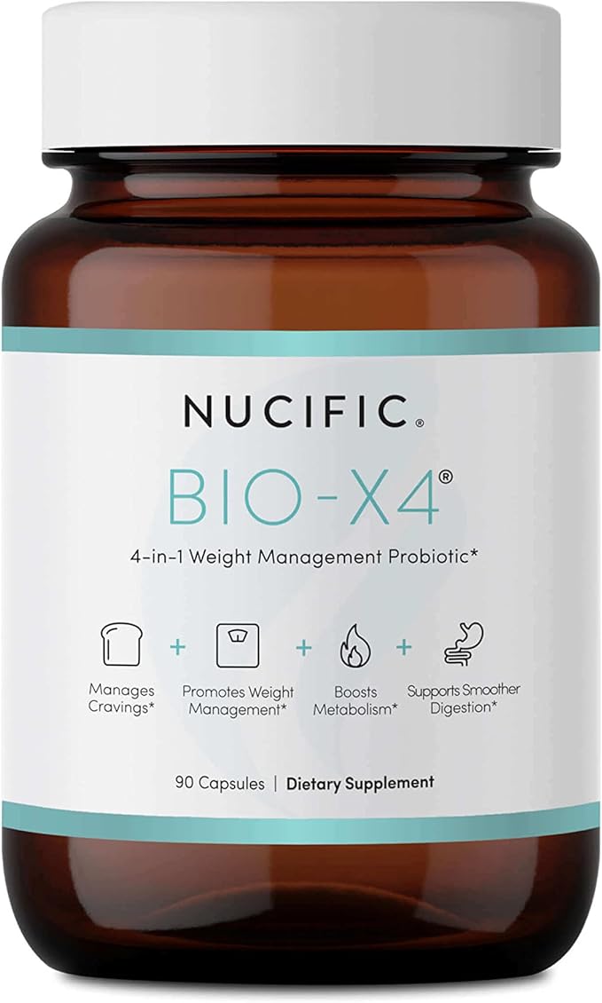 Nucific® Bio-X4 4-in-1 Weight Management Probiotic Supplement, 90 Count.