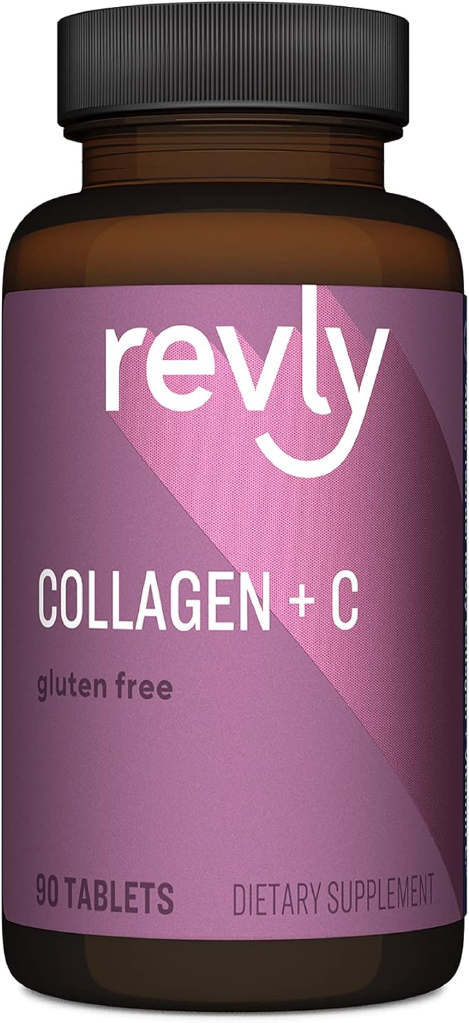  Amazon Brand - Revly Vitamin C, 2500 mg Collagen Peptides per Serving, 90 Tablets, 1 Month Suppl