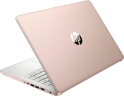  HP Essential Laptop, 14" HD Display, Intel Celeron N4120, 16GB RAM, 64GB eMMC, Webcam, HDMI, Wi-Fi, RJ-45, 1 Year Office 365, Windows 11 Home, Rose Gold