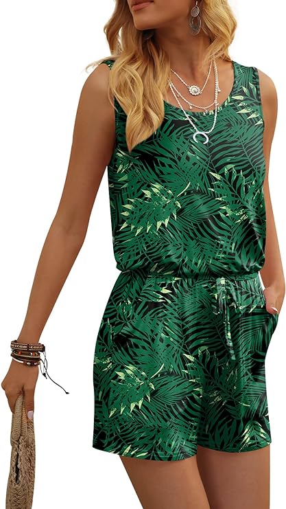  DouBCQ Womens Summer Romper Casual Short Jumpsuits With Pockets