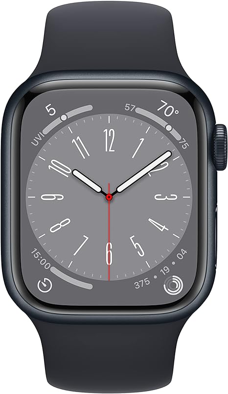  Apple Watch Series 8 GPS, 41mm Midnight Aluminum Case with Midnight Sport Band, Small/Medium
