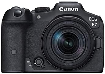  Canon EOS R7 Content Creator Kit, Mirrorless Vlogging Camera, 32.5 MP, 4K 60p Video, DIGIC X Image Processor, RF-S18-45mm F4.5-6.3 IS STM Lens, Stereo Microphone, & Extra Battery Pack