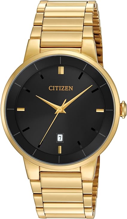  Citizen Quartz Mens Watch, Stainless Steel, Classic, Gold-Tone (Model: BI5012-53E)