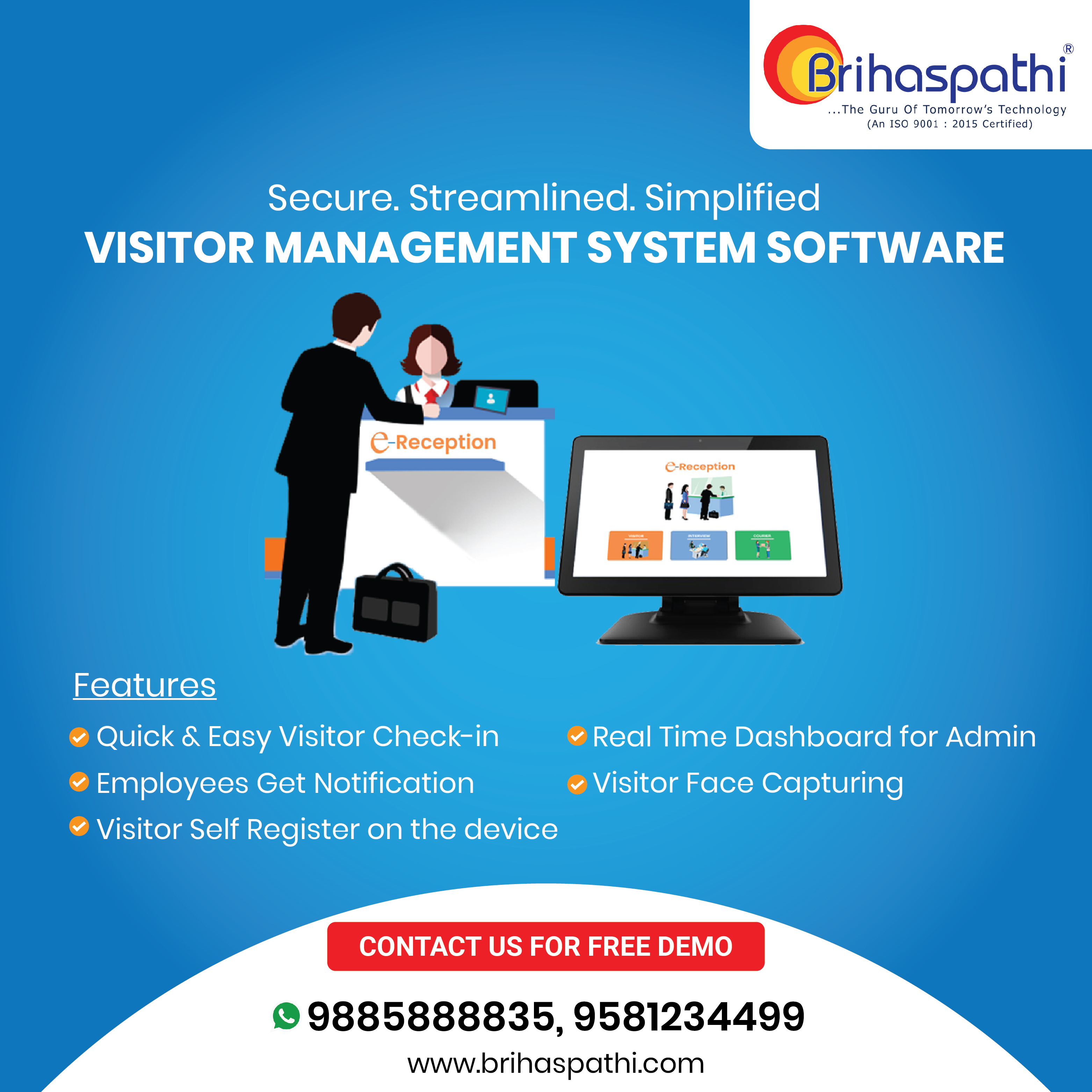  Explore top-rated Visitor Management Software for user friendly check-in and check-out processes in Hyderabad - Brihaspathi Technologies