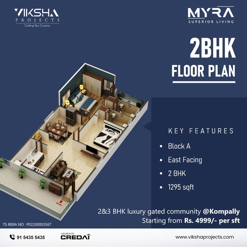  Gated community flats for sale in Kompally | Myra Project