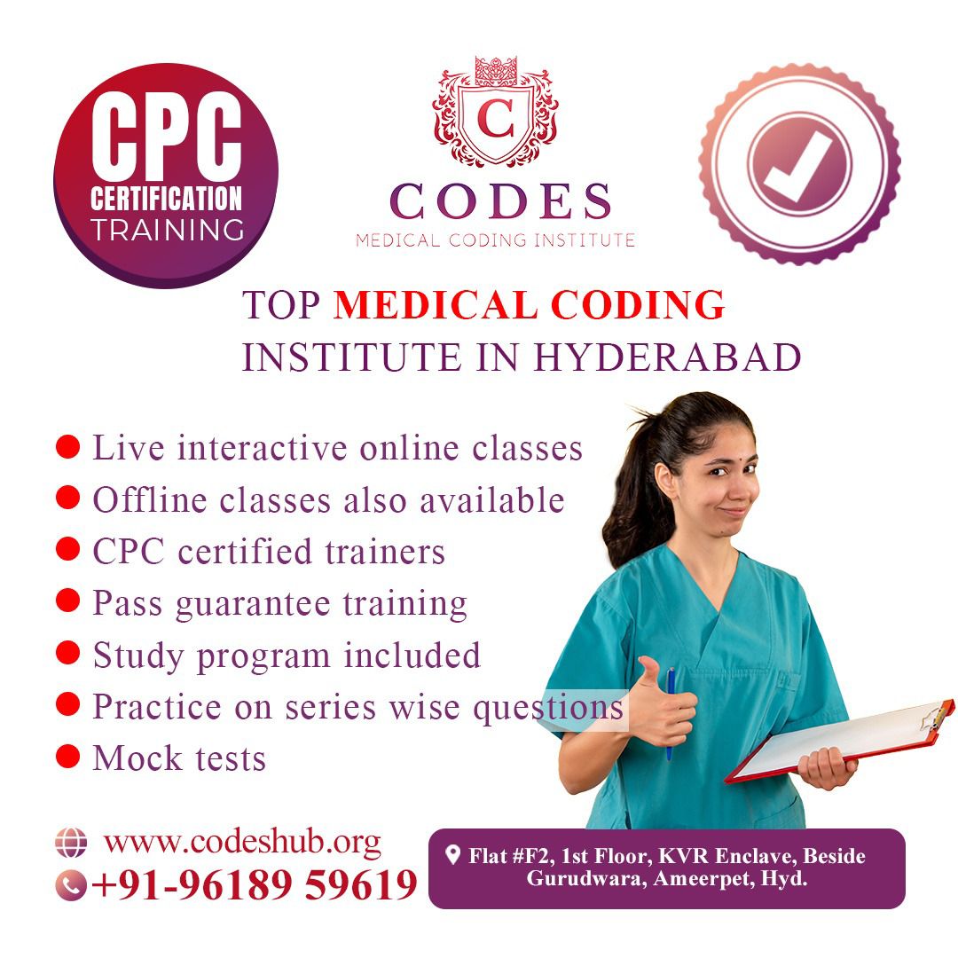  BEST MEDICAL CODING CPC CERTIFICAITON TRAINING INSTITUTE IN HYDERABAD AMEERPET