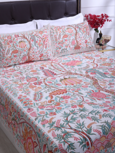  Elevate Your Bedroom Aesthetics with Shahenaz's Hand Block Printed Bedsheets