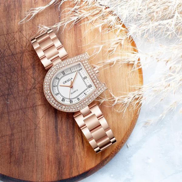  Explore ORSGA Divina White Dial Rose Gold Watch