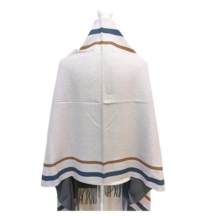  Reversible Plaid Pure Wool Cashmere Scarf