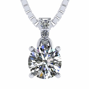  Sterling Silver Simulated Diamond Necklace"