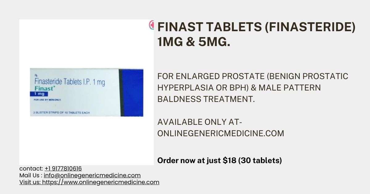  Finast Finasteride Tablets for Hair Loss & Enlarged prostate | Buy at Onlinegenericmedicine