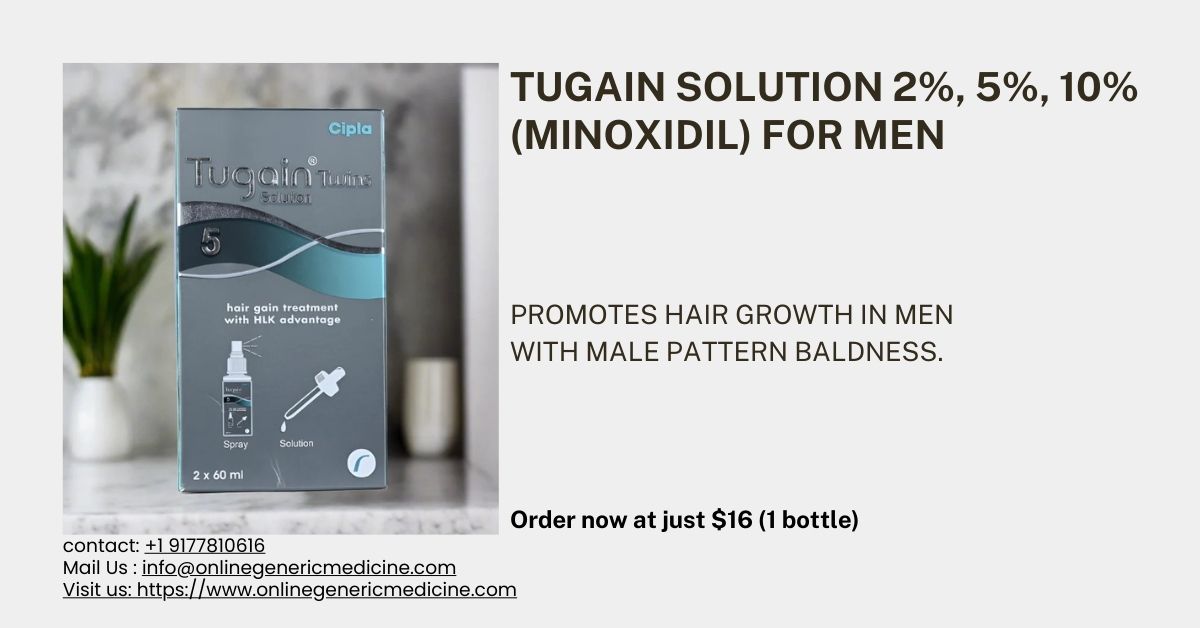  Tugain Solution (Minoxidil) for Men | Effective Hair Regrowth | Available at Onlinegenericmedicine