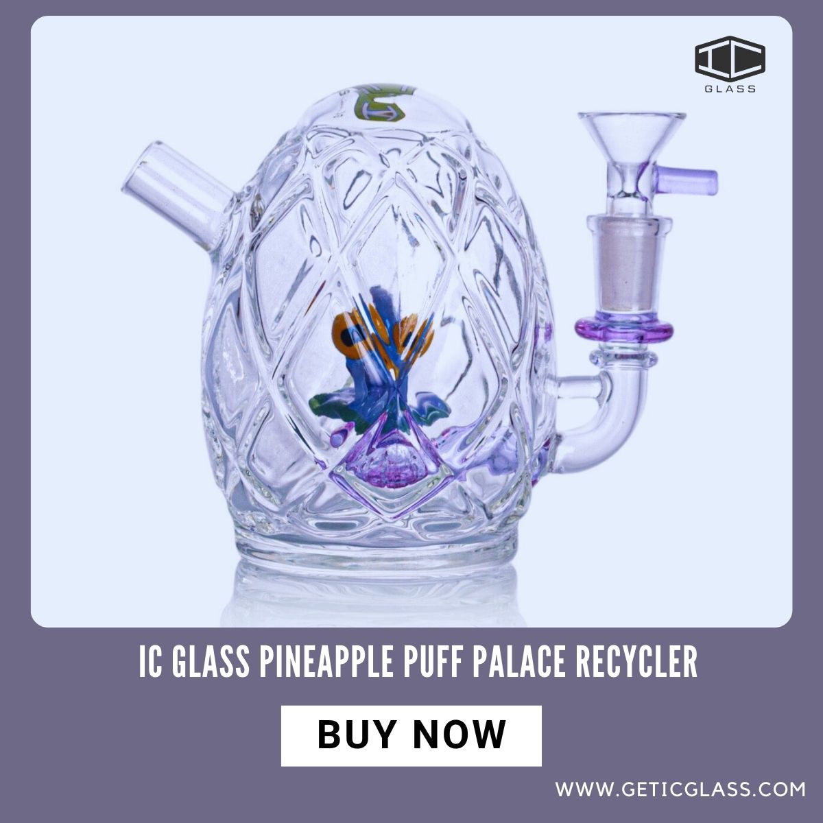  IC Glass Pineapple Puff Palace Recycler