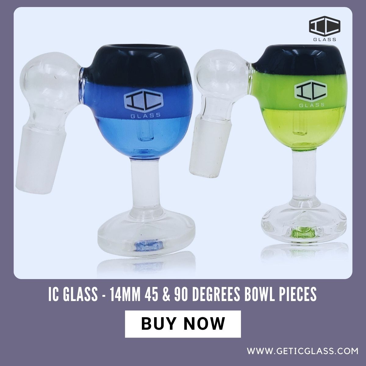  IC GLASS - 14MM 45 & 90 Degrees Bowl Pieces