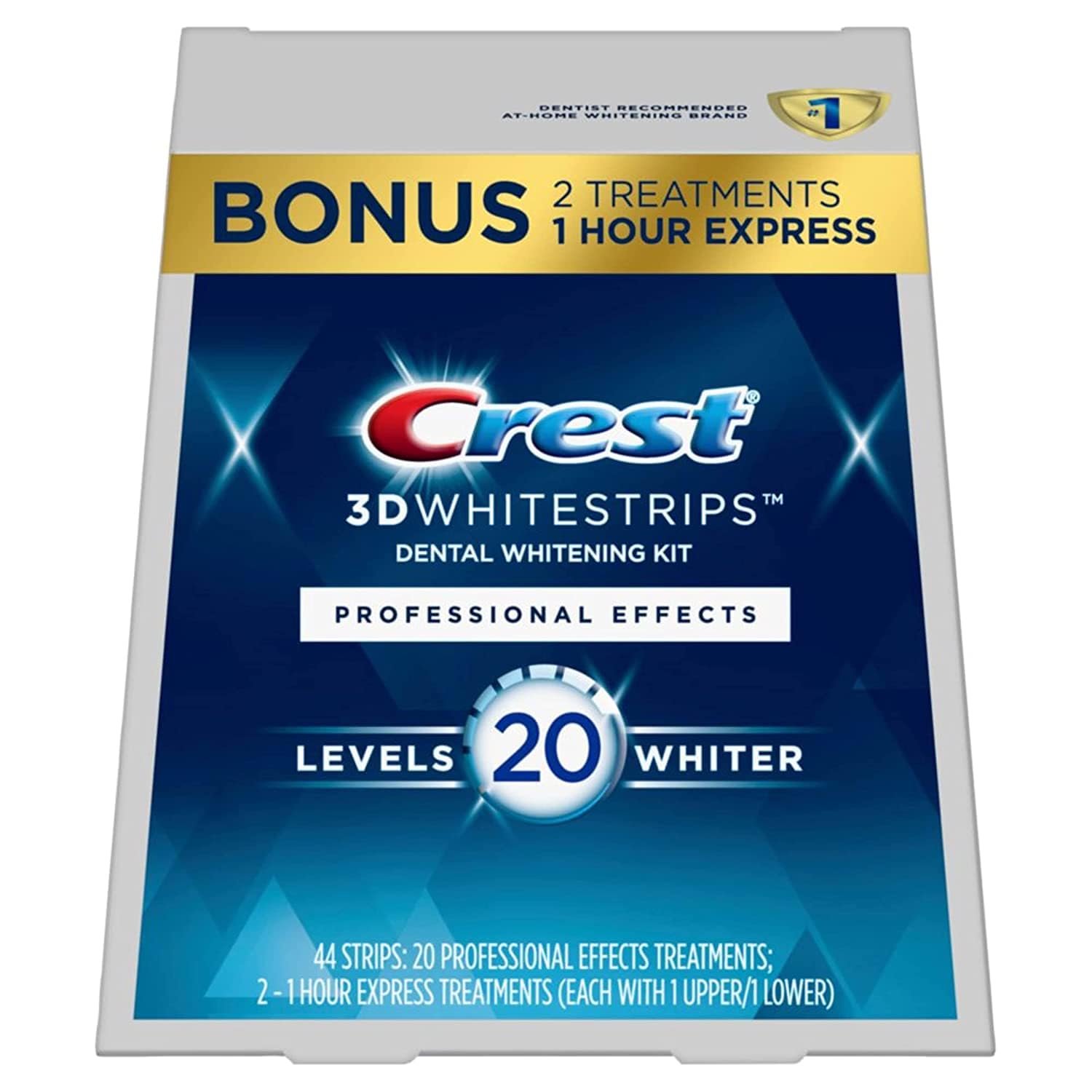  Crest 3D Whitestrips Professional Effects, Whitestrip 3D White, Teeth Whitening Strip Kit, 44 Strips