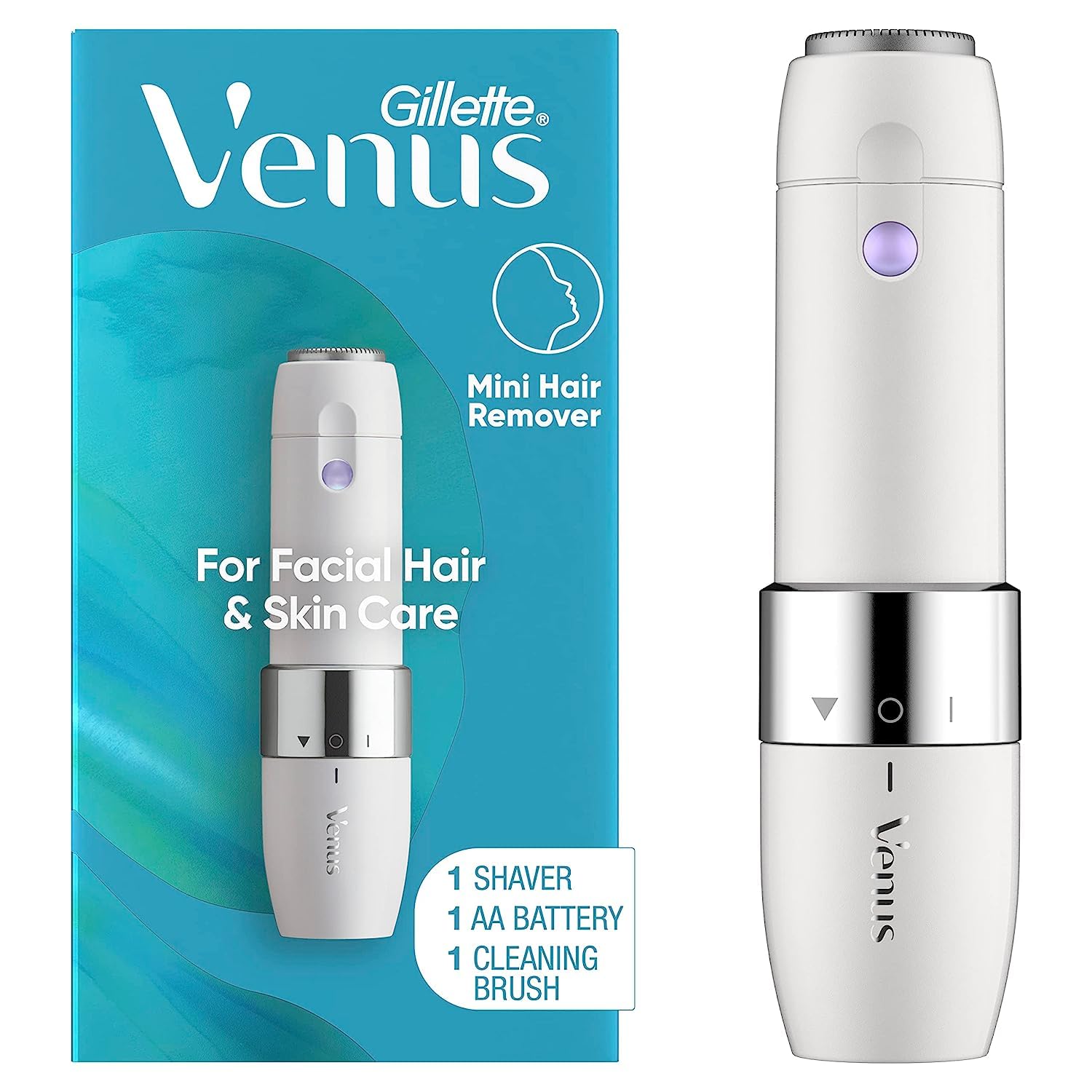  Gillette Venus Mini Facial Hair Remover for Women Face, Portable Electric Shaver