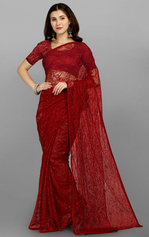  Red Net Saree for a Glamorous Statement