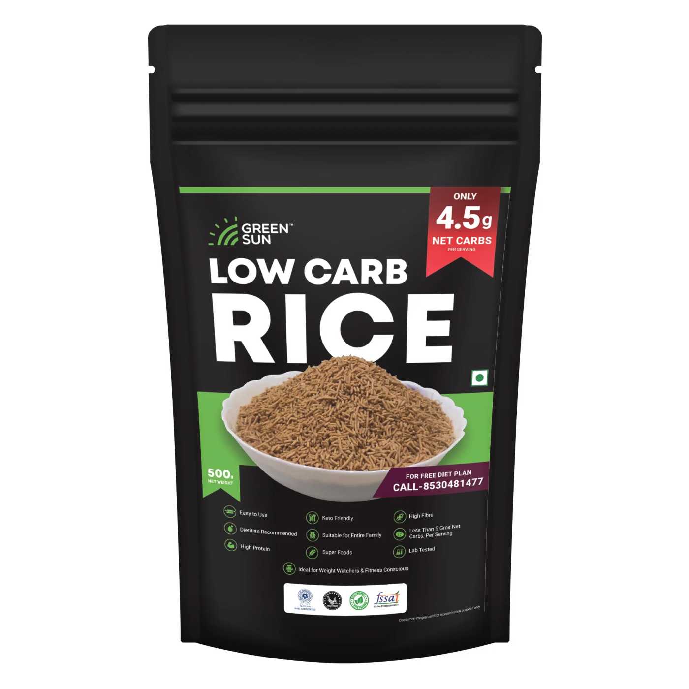  Green Sun Low Carb Rice 500g Only 4.5 g Net Carbs