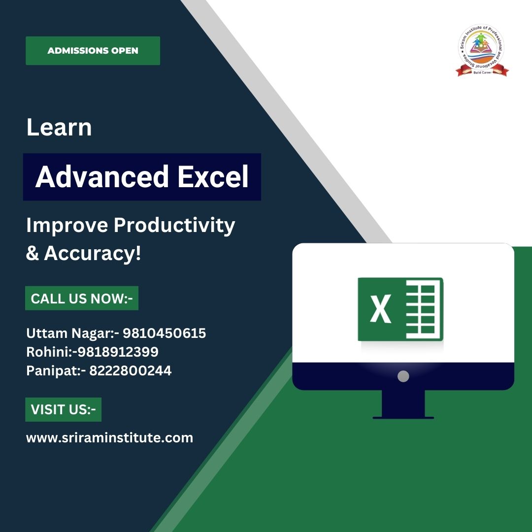  Best Advanced Excel course in Uttam Nagar