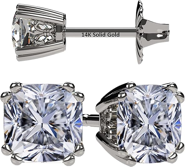  Central Diamond Center Elevate Your Style with Pure Brilliance Zirconia Stud Earrings Hypoallergenic!