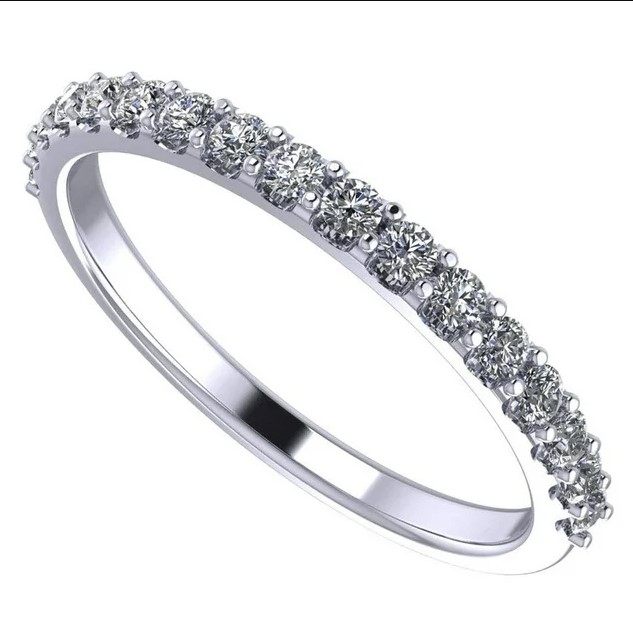  Elevate Your Elegance with NANA Jewels CZ Wedding Band - Platinum Plated Silver, Size 5!