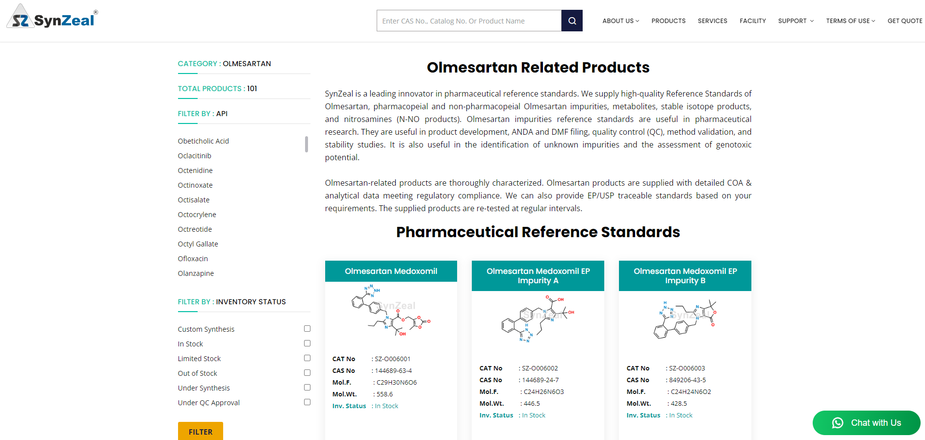  Explore SynZeal Research's Comprehensive Range of Olmesartan Reference Standards