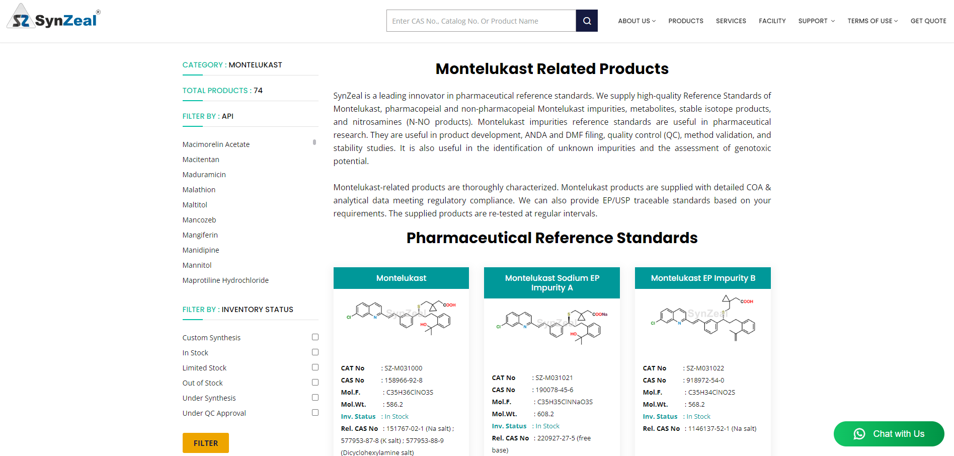  Discover SynZeal Research's Extensive Collection of Montelukast Reference Standards