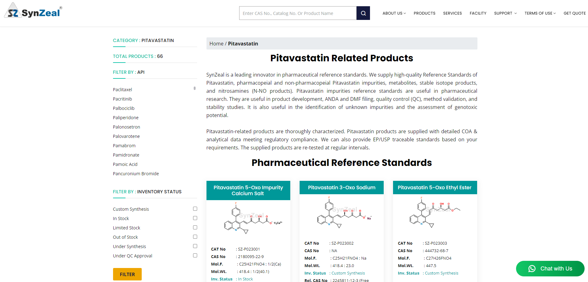  Prominent Supplier of Pitavastatin Reference Standards for Pharmaceutical Industry | SynZeal Research