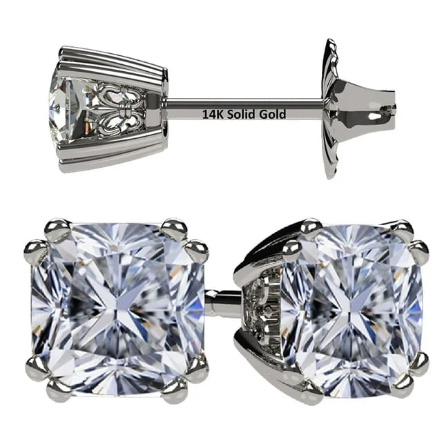  "Timeless Glamour: NANA Jewels Cushion CZ Stud Earrings"