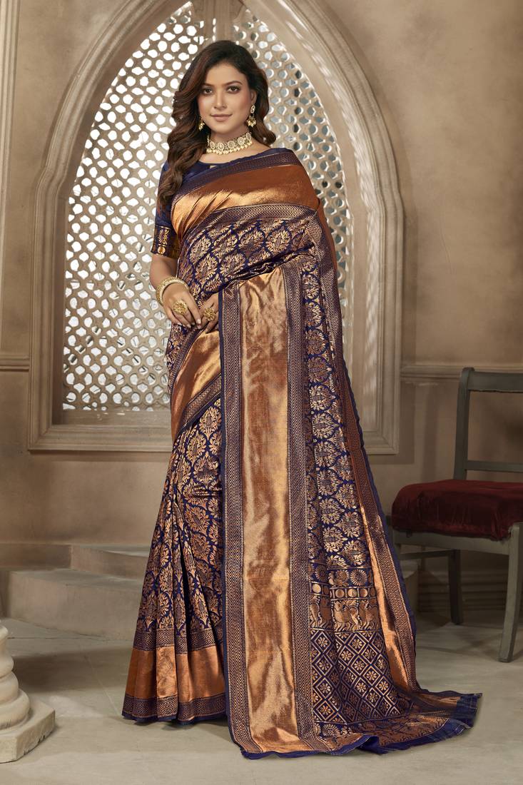  You can take certainly cool Banarasi Silk Saree at Mirraw.com.