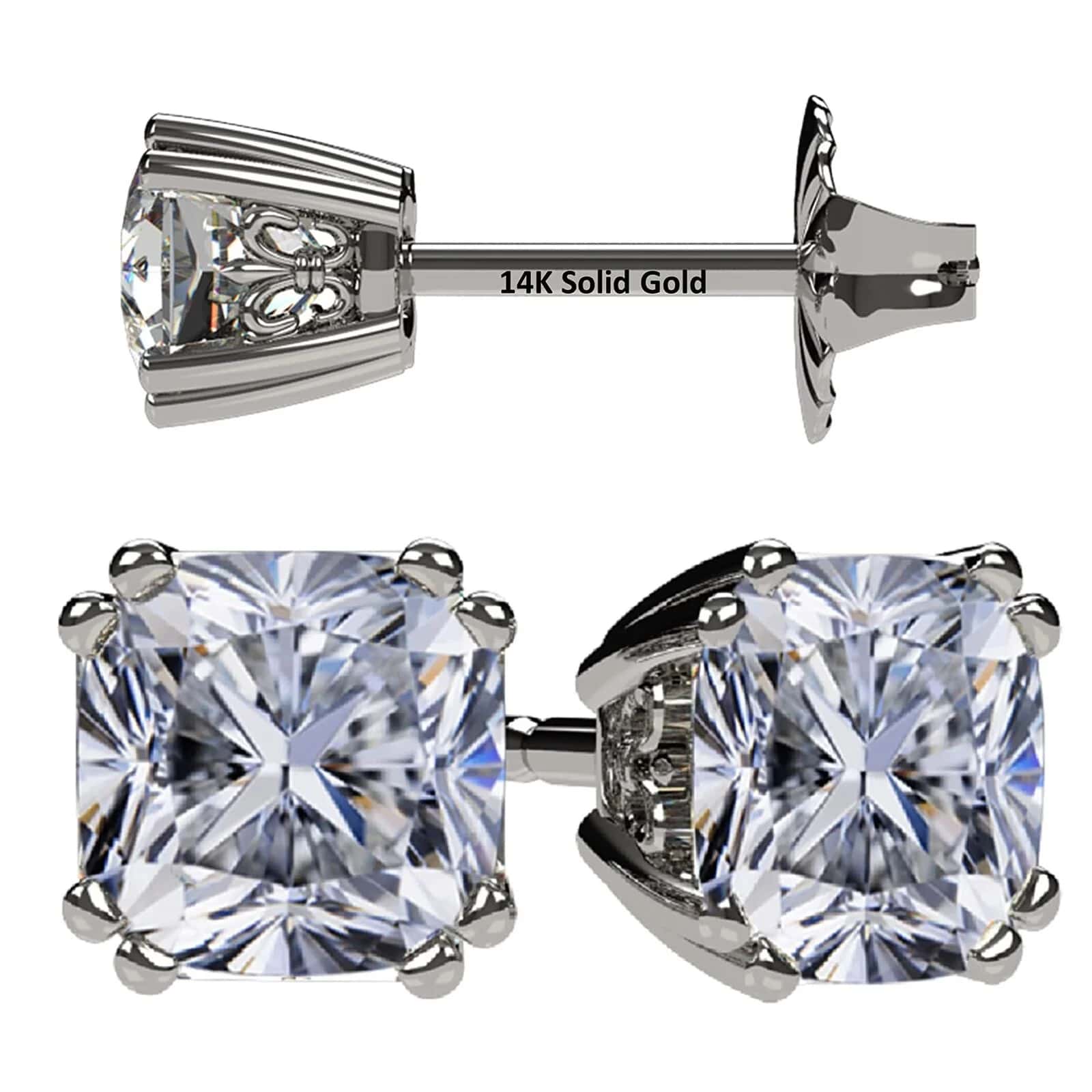  Elegance Redefined: NANA Jewels Cushion CZ Stud Earrings