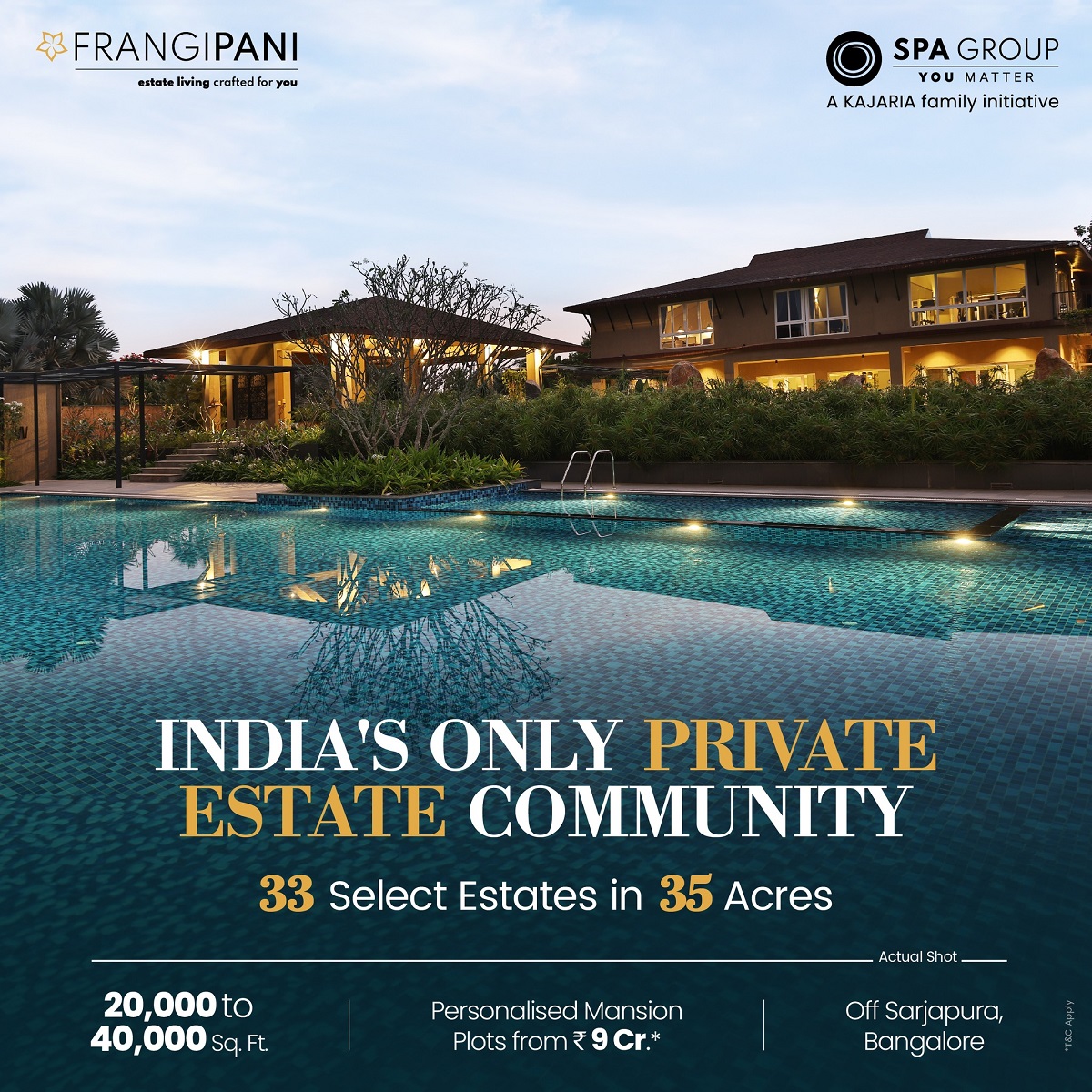  Exclusive Luxury Estates for Sale Off Sarjapur Road at Frangipani Estates