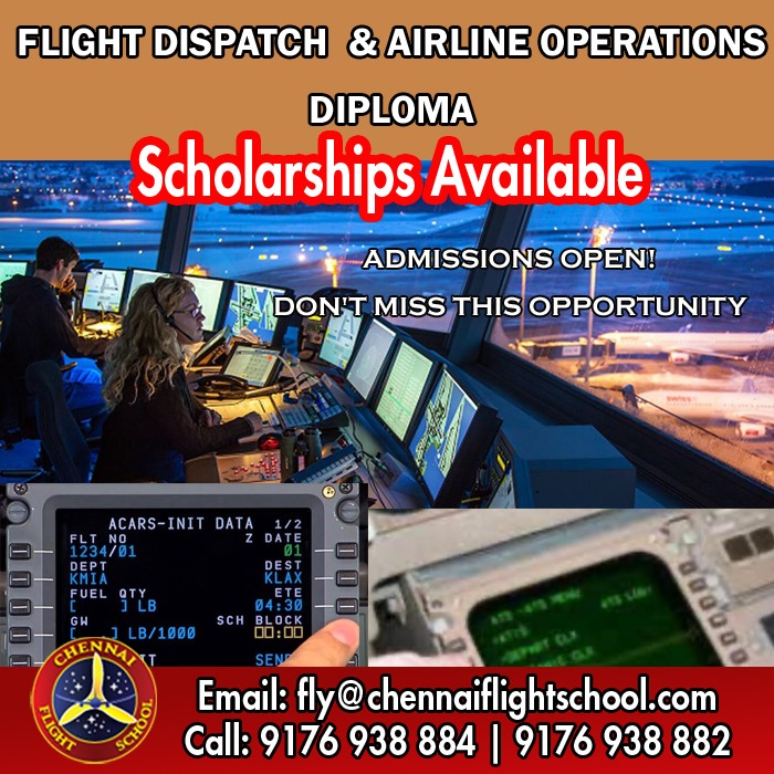  SCHOLARSHIPS AVAILABLE FOR FLIGHT DISPATCH AND AIRLINE OPERATIONS DIPLOMA COURSE