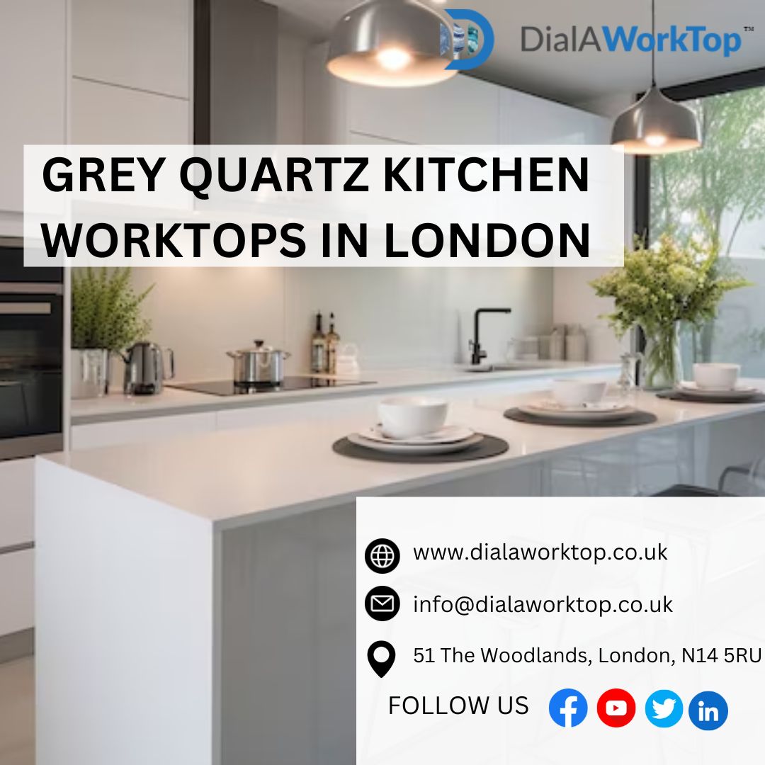  Grey Quartz kitchen worktops in london