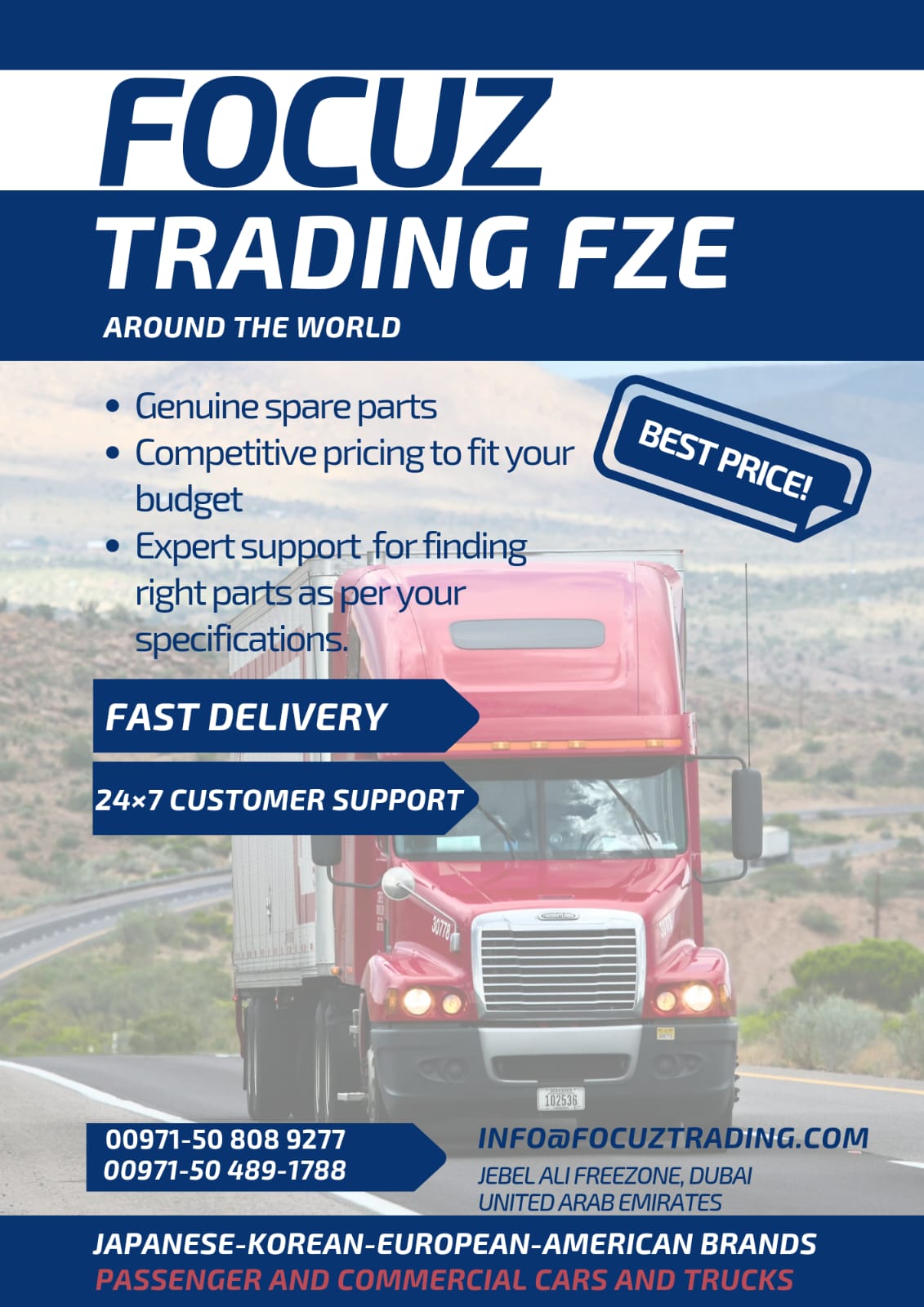  Genuine auto spare parts supplier in Brazil | Focuz Trading