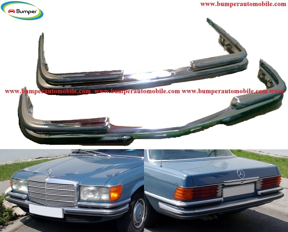  Mercedes W116 EU style stainless steel bumpers (1972-1981)