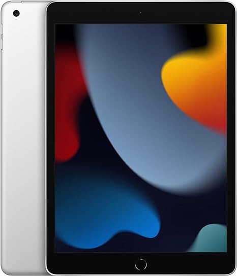  Apple iPad (9th generation): with A13 Bionic chip, 10.2-inch Retina display, 64GB, Wi-Fi, 12MP front/8MP back camera, Touch ID, all-day battery life – Silver