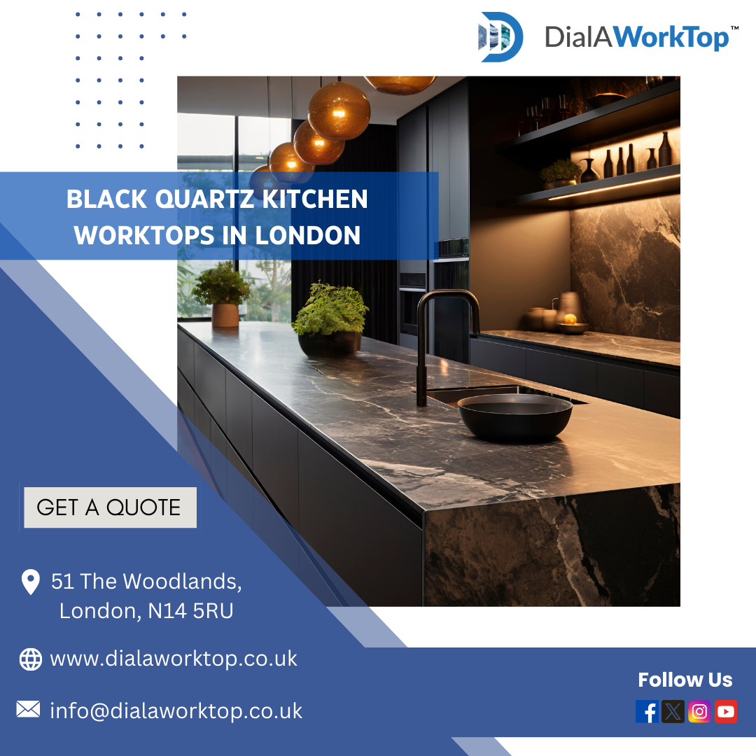  Black Quartz Kitchen Worktops in London