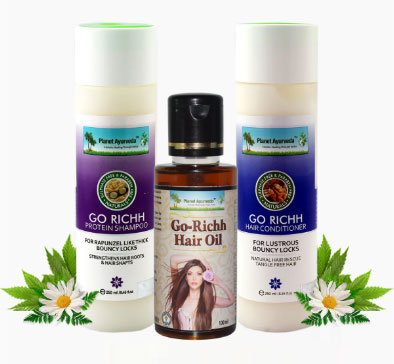  Herbal Remedies for Hair Growth with Go-richh Hair Combo By Planet Ayurveda