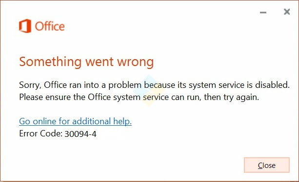  Microsoft Office 365/2019/2021 Installation Error Code 30094-4