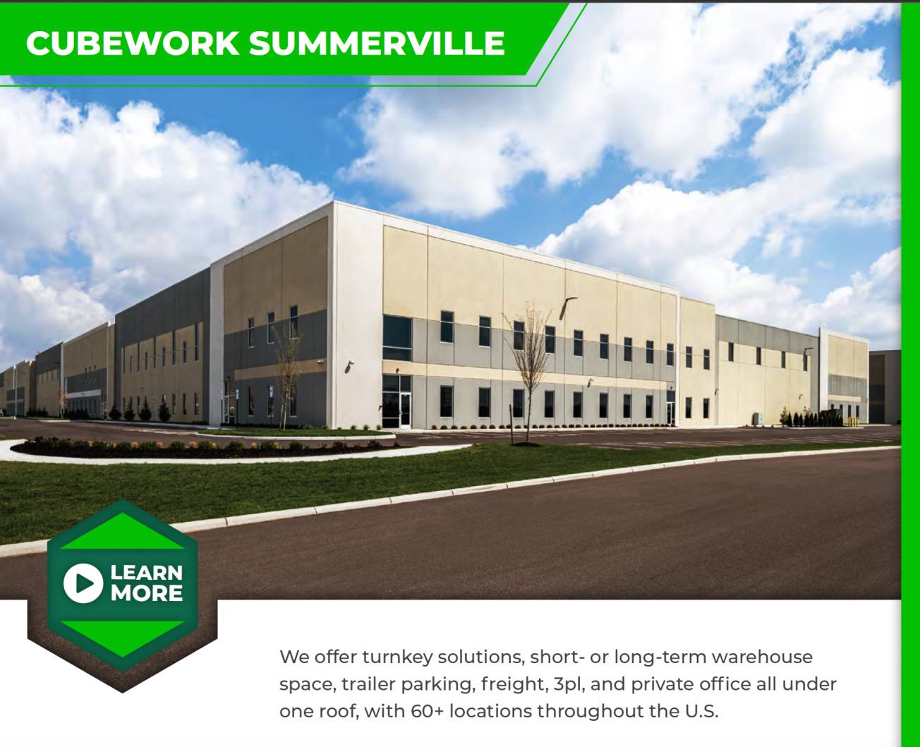  Warehouse Space Available! Cubework- Summerville, SC