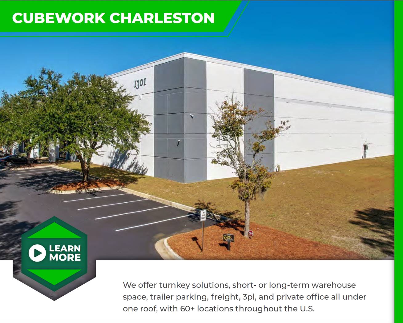  Warehouse Space Available! Cubework- Charleston, SC