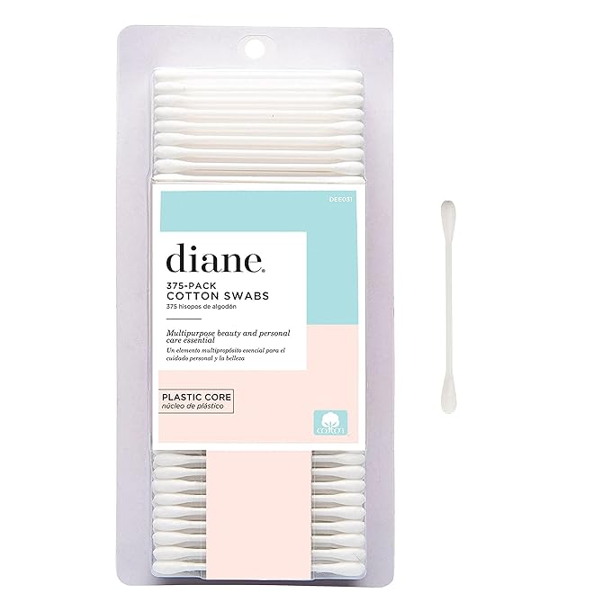  Diane Cotton Swabs, 375 ct. 1-Pack - Super Soft for Sensitive Skin,