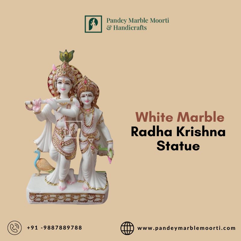  Order White Marble Radha Krishna Statue