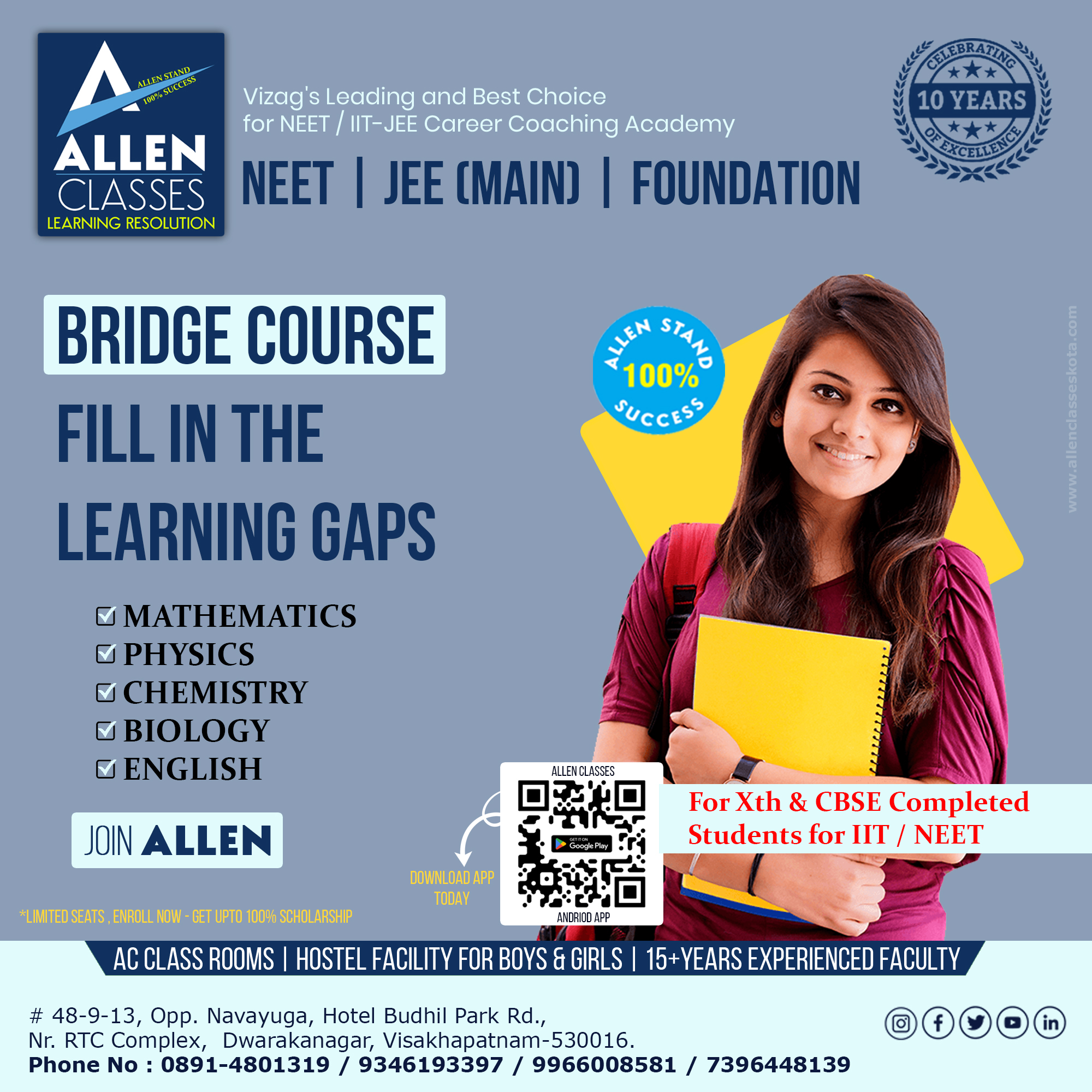  Bridge the Learning Gap with Our Comprehensive Course! ALLEN CLASSES 9346193397 / 9966008581