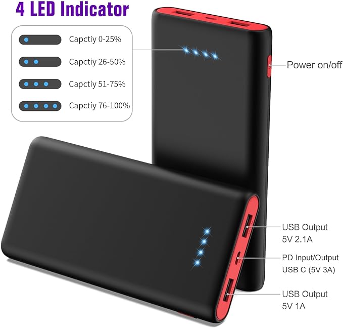  Portable Charger Power Bank 25800mAh,Ultra-High Capacity PD3.0 Fast Phone Charging with Newest