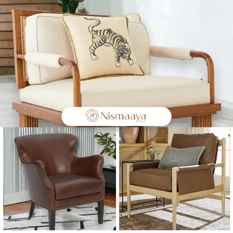  Buy Stylish Wooden Arm Chairs Online at Nismaaya Decor