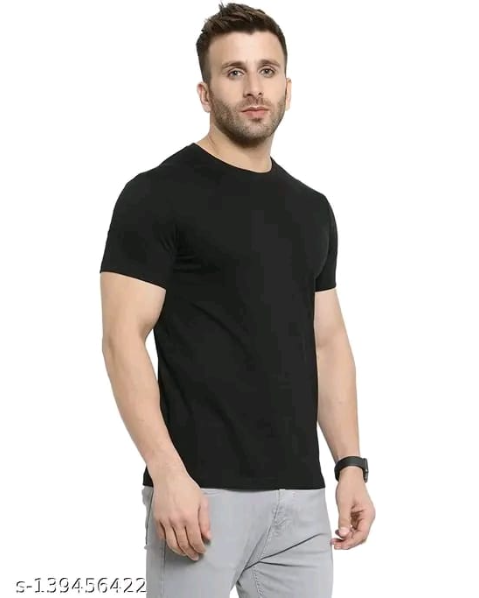  High Quality Plain Black T-Shirt For Men